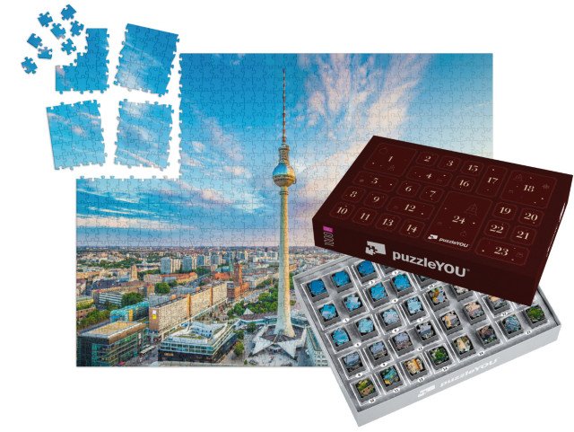 Adventní kalendář „Televizní věž na Alexanderplatz, Berlín, Německo“