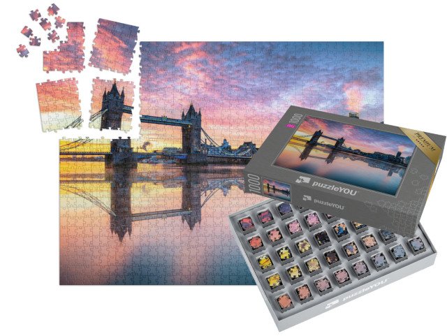 SMART SORTED® | Puzzle 1000 dílků „Tower Bridge při východu slunce, Londýn, Anglie“