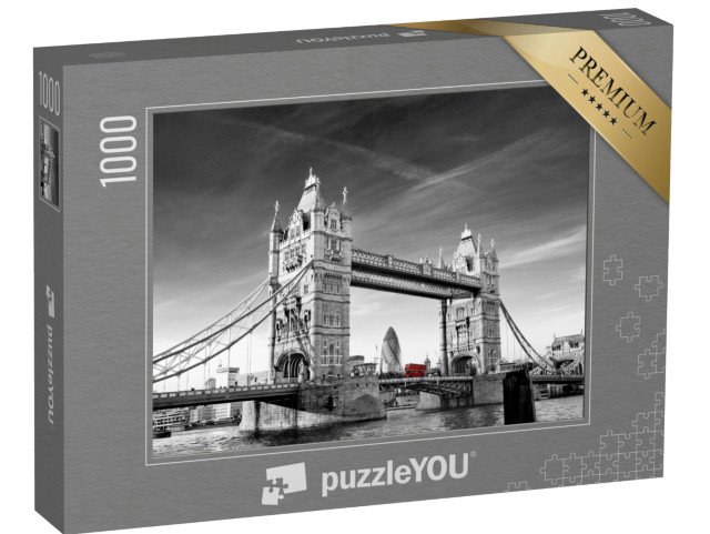 puzzle „Tower Bridge s Okurkou a autobusem Routmaster, Londýn, Anglie“