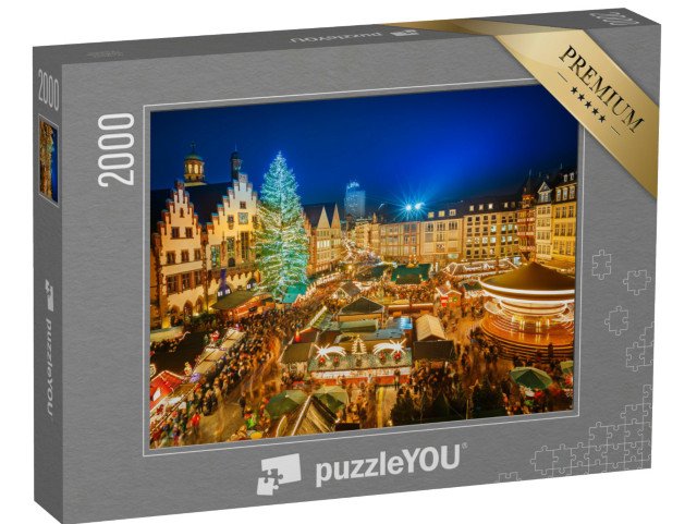 puzzle 2000 dílků „Tradiční vánoční trh ve Frankfurtu nad Mohanem, Německo“