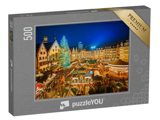 puzzle 500 dílků „Tradiční vánoční trh ve Frankfurtu nad Mohanem, Německo“