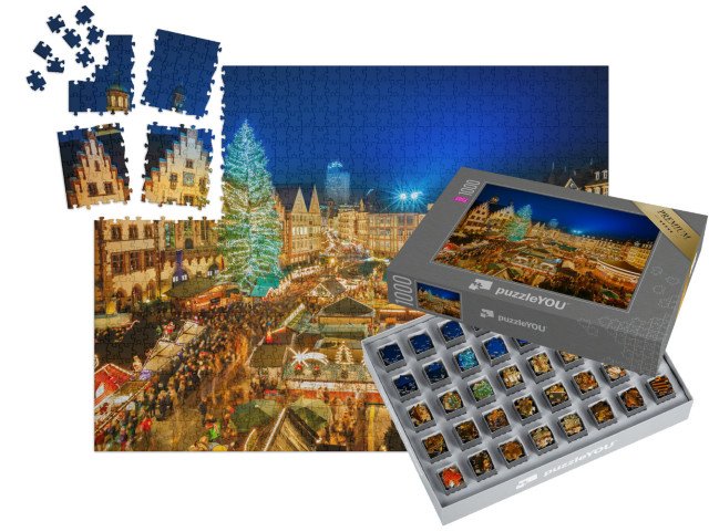 SMART SORTED® | Puzzle 1000 dílků „Tradiční vánoční trh ve Frankfurtu nad Mohanem, Německo“