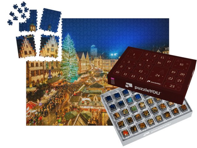 Adventní kalendář „Tradiční vánoční trh ve Frankfurtu nad Mohanem, Německo“