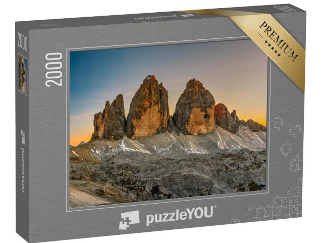 puzzle 2000 dílků „Tři vrcholy při západu slunce, Trentino, Jižní Tyrolsko“