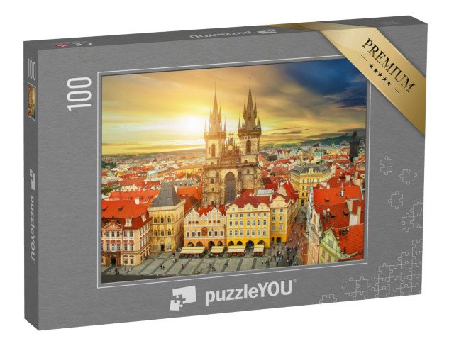puzzle 100 dílků „Týnský chrám, Staroměstské náměstí, Praha, Česká republika“