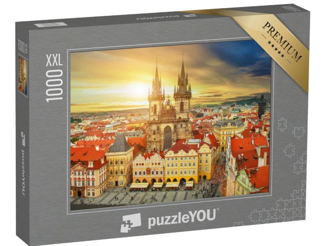 puzzle 1000 dílků XXL „Týnský chrám, Staroměstské náměstí, Praha, Česká republika“