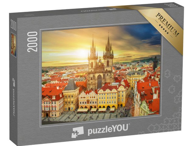 puzzle 2000 dílků „Týnský chrám, Staroměstské náměstí, Praha, Česká republika“