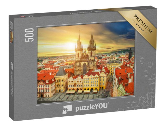 puzzle 500 dílků „Týnský chrám, Staroměstské náměstí, Praha, Česká republika“