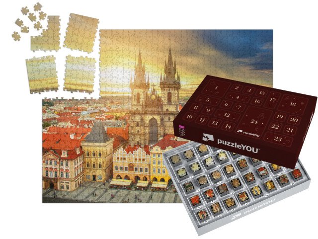 Adventní kalendář „Týnský chrám, Staroměstské náměstí, Praha, Česká republika“