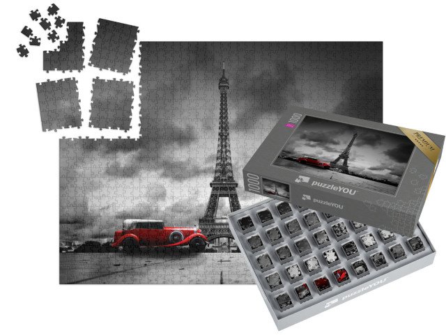 SMART SORTED® | Puzzle 1000 dílků „Umělecký obraz Eiffelovy věže, Paříž, Francie“