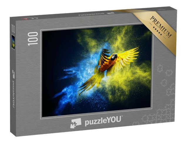 puzzle 100 dílků „Umělecky ztvárněné, létající makak“