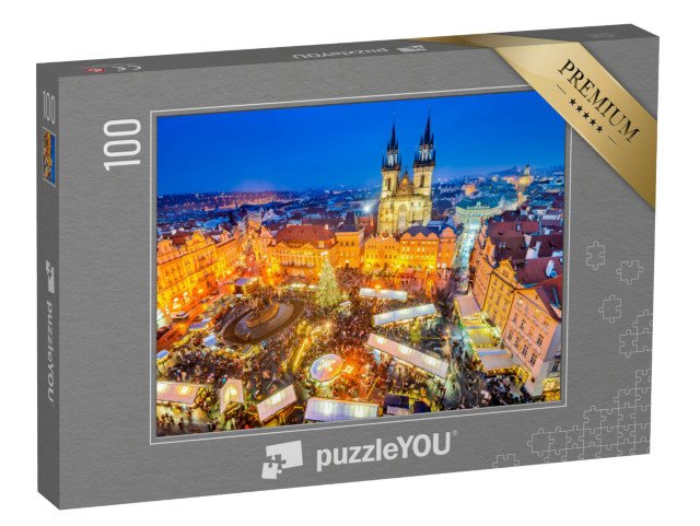 puzzle 100 dílků „Vánoční trhy v Praze, Česká republika“
