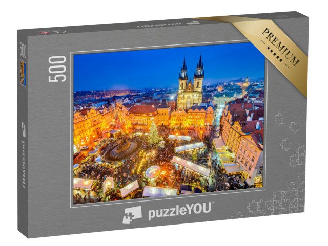 puzzle 500 dílků „Vánoční trhy v Praze, Česká republika“