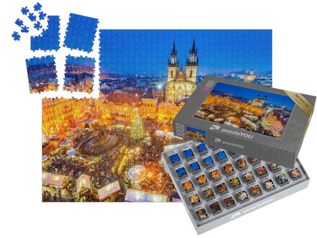 SMART SORTED® | Puzzle 1000 dílků „Vánoční trhy v Praze, Česká republika“