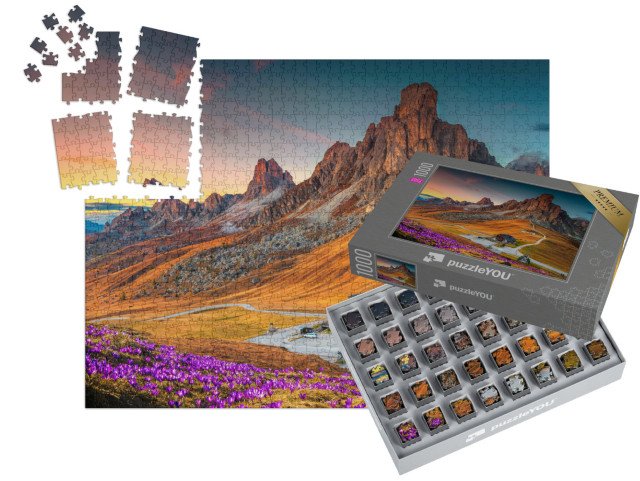 SMART SORTED® | Puzzle 1000 dílků „Večerní atmosféra v průsmyku Giau, Dolomity, Itálie“