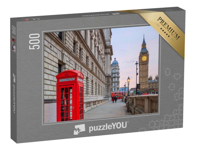 puzzle 500 dílků „Večerní panorama Londýna s Big Benem a budovou parlamentu, Anglie“