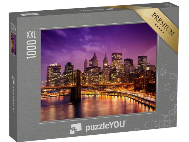 puzzle 1000 dílků XXL „Večerní panorama New Yorku, USA“