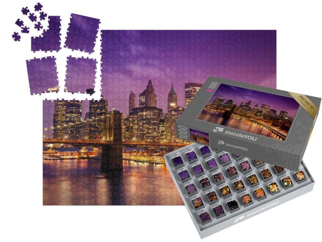 SMART SORTED® | Puzzle 1000 dílků „Večerní panorama New Yorku, USA“