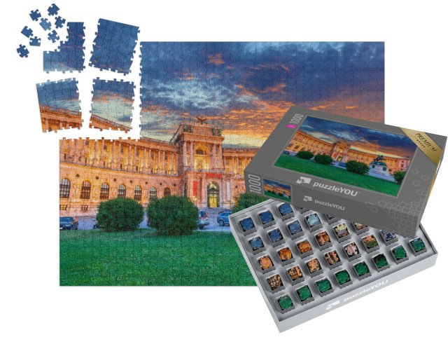 SMART SORTED® | Puzzle 1000 dílků „Vídeňský Hofburg za soumraku, Rakousko“
