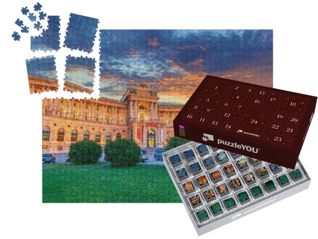Adventní kalendář „Vídeňský Hofburg za soumraku, Rakousko“