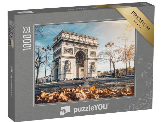 puzzle 1000 dílků XXL „Vítězný oblouk, podzimní Paříž, Francie“