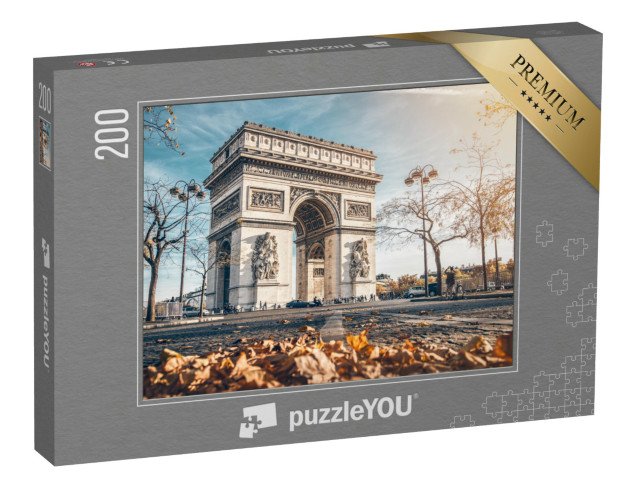 puzzle 200 dílků „Vítězný oblouk, podzimní Paříž, Francie“