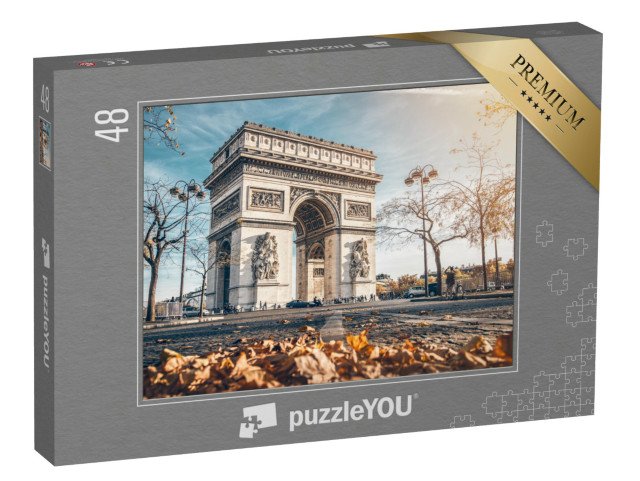 puzzle 48 dílků „Vítězný oblouk, podzimní Paříž, Francie“