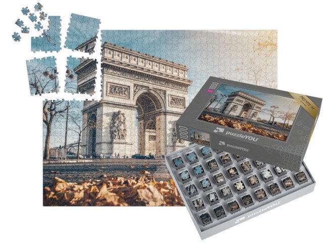 SMART SORTED® | Puzzle 1000 dílků „Vítězný oblouk, podzimní Paříž, Francie“