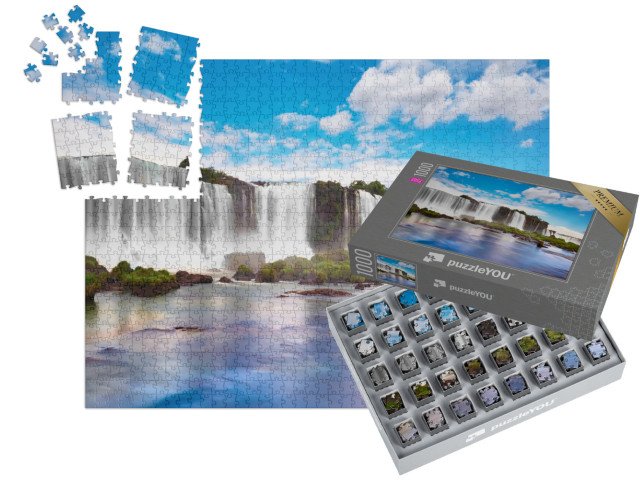 SMART SORTED® | Puzzle 1000 dílků „Vodopády Iguazu v Argentině, pohled z Ďáblova chřtánu“