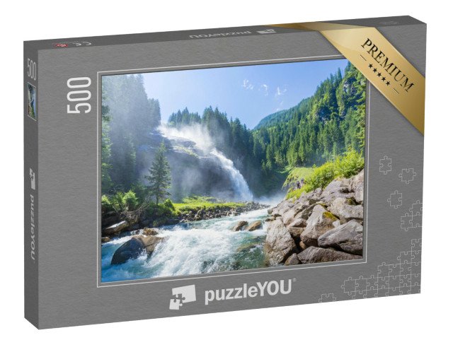 puzzle 500 dílků „Vodopády Krimml v Národním parku Vysoké Taury, Salcbursko, Rakousko“