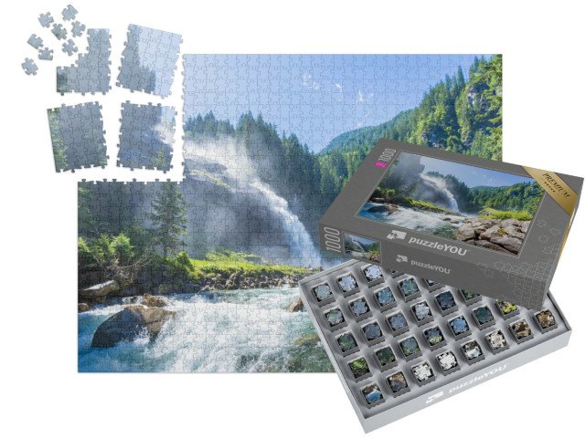 SMART SORTED® | Puzzle 1000 dílků „Vodopády Krimml v Národním parku Vysoké Taury, Salcbursko, Rakousko“