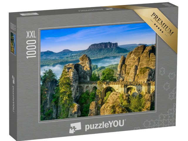 puzzle 1000 dílků XXL „Východ slunce na Bastei v Saském Švýcarsku, Německo“