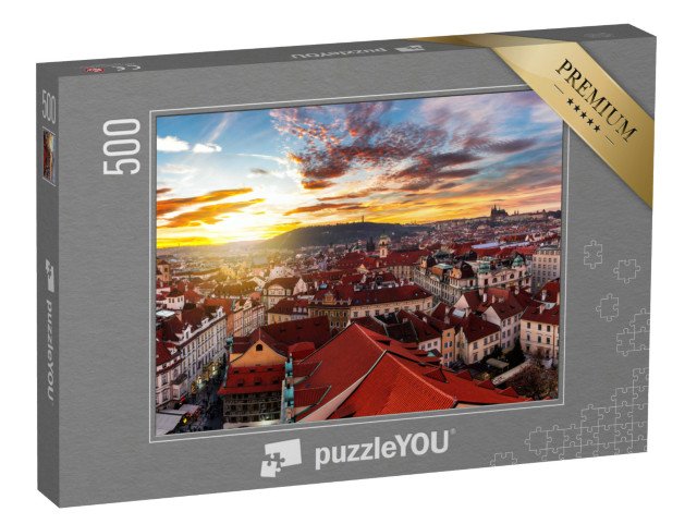 puzzle 500 dílků „Východ slunce nad Prahou, Česká republika“