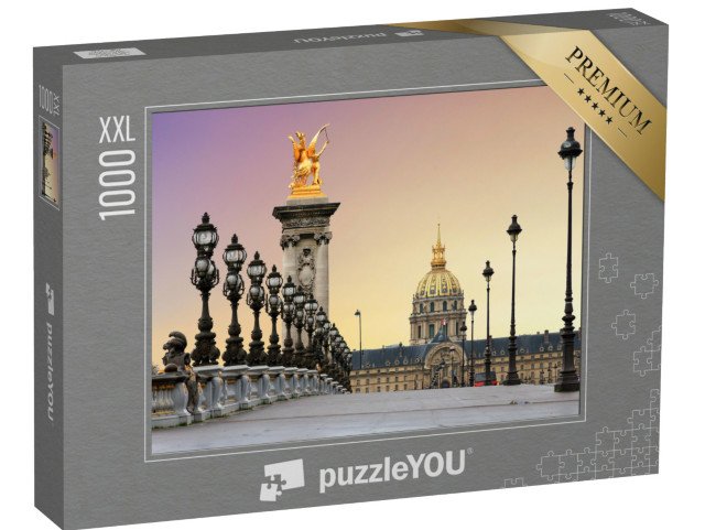puzzle 1000 dílků XXL „Východ slunce u Alexandrova mostu, Paříž, Francie“