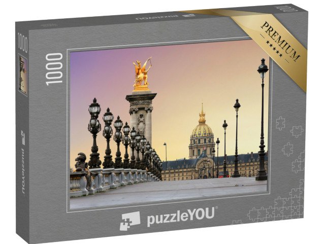 puzzle 1000 dílků „Východ slunce u Alexandrova mostu, Paříž, Francie“