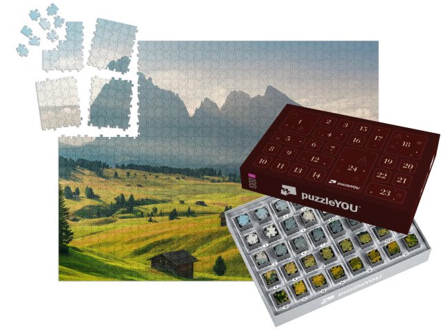 Adventní kalendář „Východ slunce v létě v Dolomitech, Itálie“