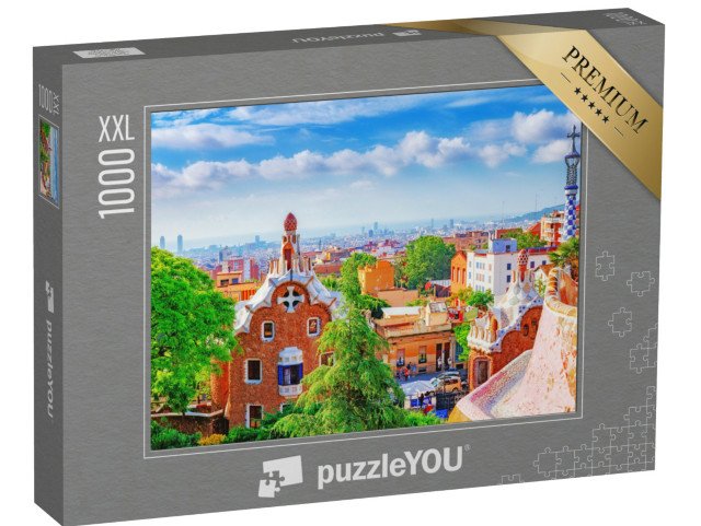 puzzle 1000 dílků XXL „Výhled na Barcelonu z parku Güell, Španělsko“