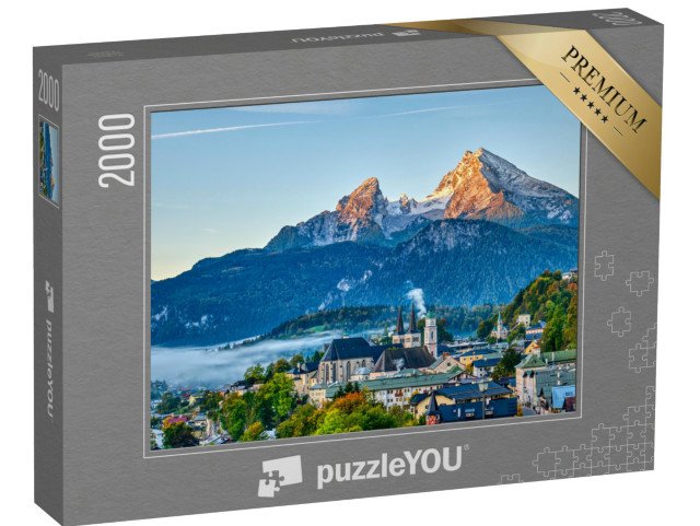 puzzle 2000 dílků „Watzmann a město Berchtesgaden v Bavorských Alpách, Německo“