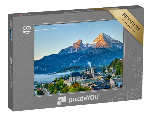 puzzle 48 dílků „Watzmann a město Berchtesgaden v Bavorských Alpách, Německo“