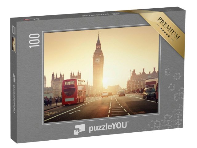 puzzle 100 dílků „Westminsterský most při západu slunce, Londýn, Anglie“
