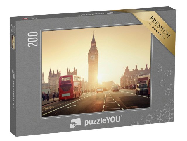 puzzle 200 dílků „Westminsterský most při západu slunce, Londýn, Anglie“
