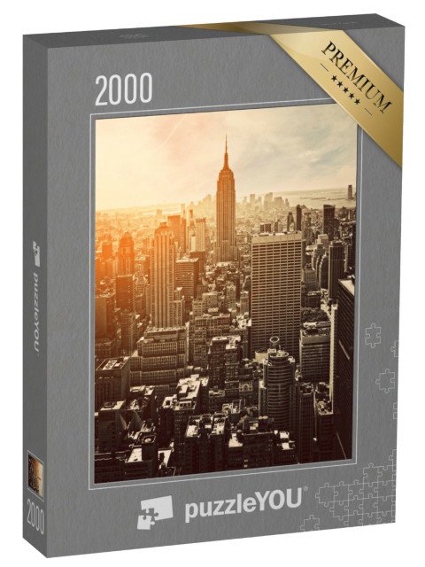 puzzle 2000 dílků „Západ slunce na Manhattanu, New York, USA“