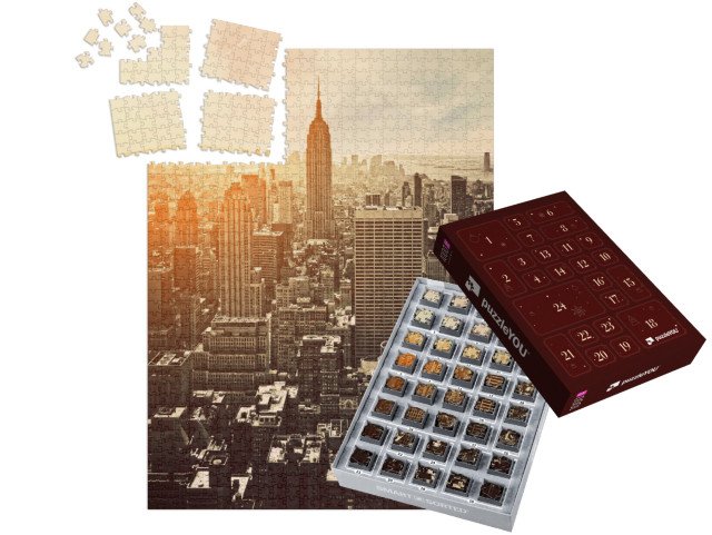 Adventní kalendář „Západ slunce na Manhattanu, New York, USA“