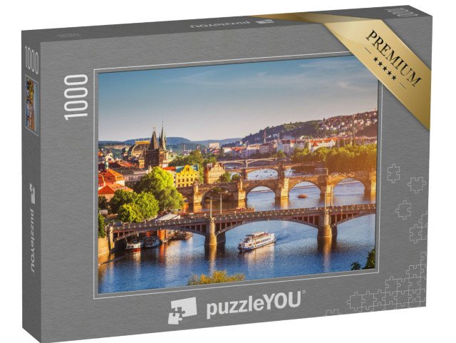 puzzle 1000 dílků „Západ slunce nad Karlovým mostem, Praha, Česká republika“