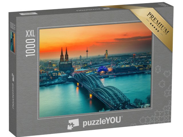 puzzle 1000 dílků XXL „Západ slunce nad Kolínem nad Rýnem, Německo“