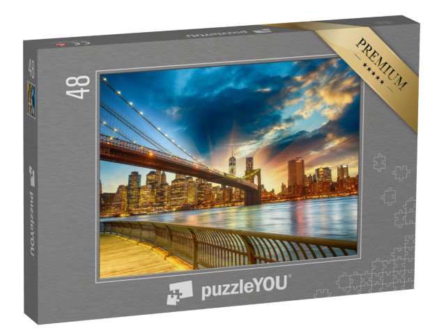 puzzle 48 dílků „Západ slunce nad Manhattanem, New York, USA“