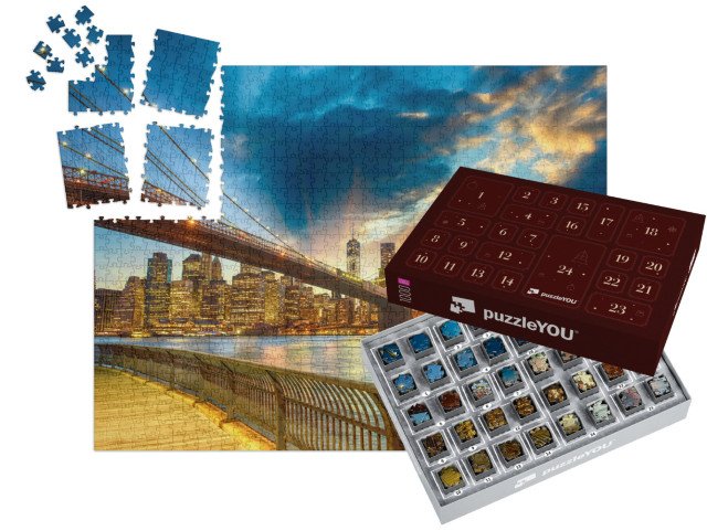 Adventní kalendář „Západ slunce nad Manhattanem, New York, USA“