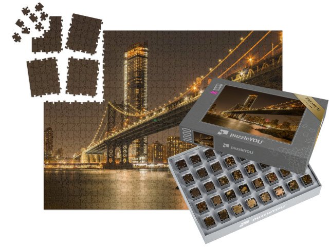 SMART SORTED® | Puzzle 1000 dílků „Západ slunce nad Manhattanem v New Yorku, USA“