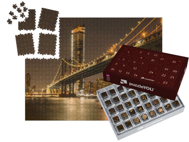 Adventní kalendář „Západ slunce nad Manhattanem v New Yorku, USA“