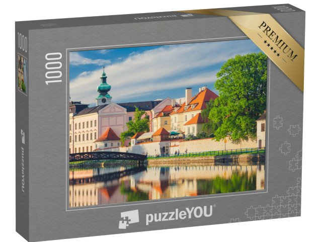puzzle 1000 dílků „Západ slunce: Pohled na České Budějovice, Česká republika“